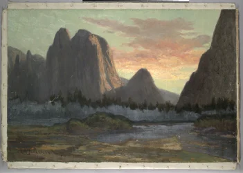 ヨセミテビュー、日没、c.1899
